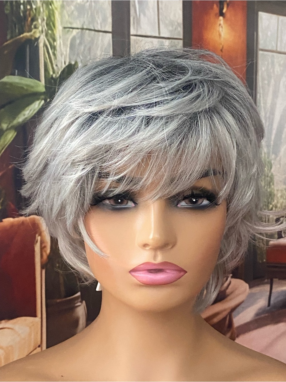 CLEARANCE Silver fox Gray pixie bob wig